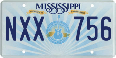 MS license plate NXX756