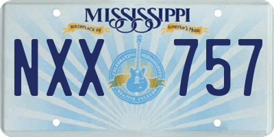 MS license plate NXX757