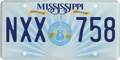 MS license plate NXX758