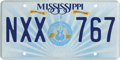 MS license plate NXX767
