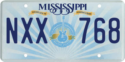 MS license plate NXX768