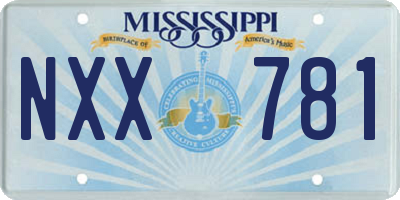 MS license plate NXX781