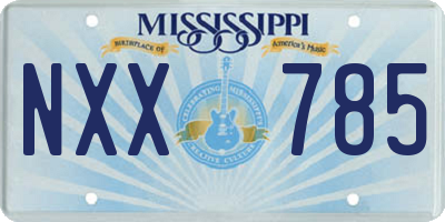 MS license plate NXX785