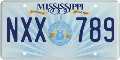 MS license plate NXX789