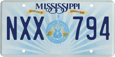 MS license plate NXX794