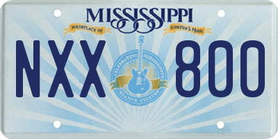 MS license plate NXX800