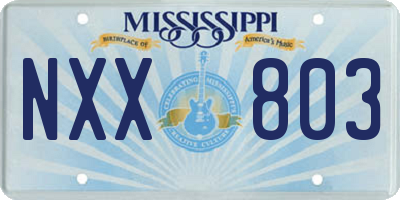 MS license plate NXX803