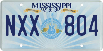 MS license plate NXX804