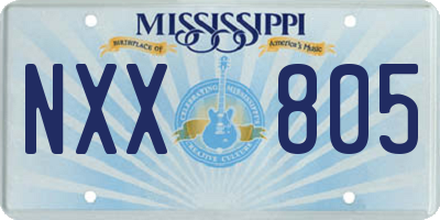 MS license plate NXX805