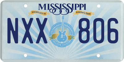 MS license plate NXX806