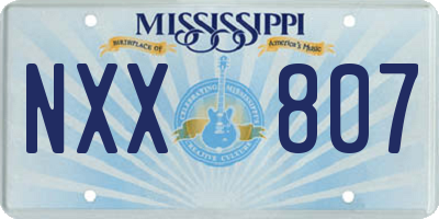MS license plate NXX807