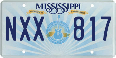 MS license plate NXX817