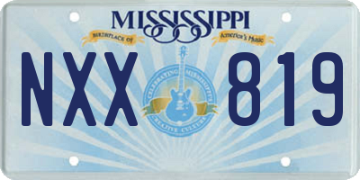 MS license plate NXX819
