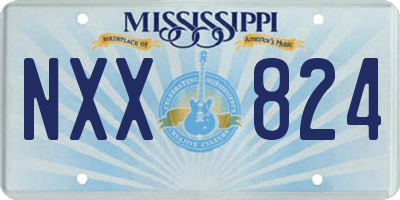 MS license plate NXX824