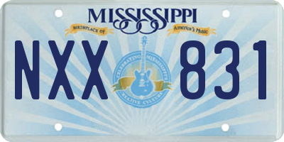 MS license plate NXX831