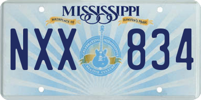 MS license plate NXX834