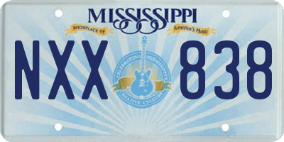 MS license plate NXX838