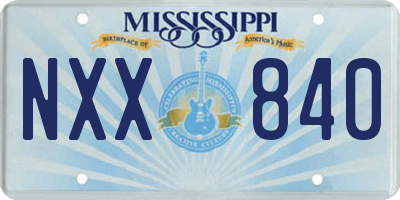 MS license plate NXX840