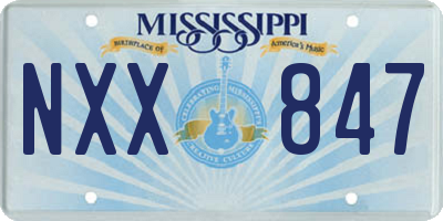 MS license plate NXX847
