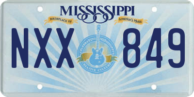 MS license plate NXX849