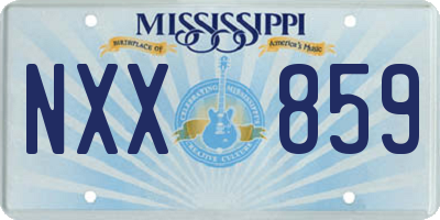 MS license plate NXX859
