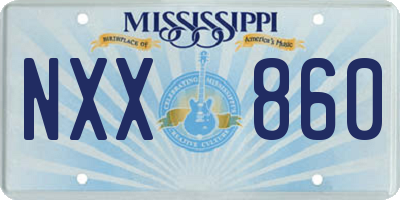 MS license plate NXX860