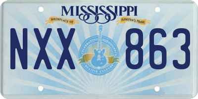 MS license plate NXX863