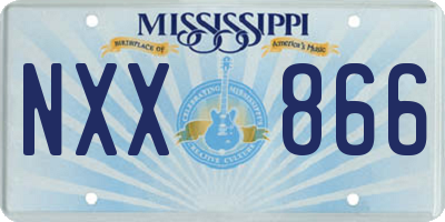 MS license plate NXX866