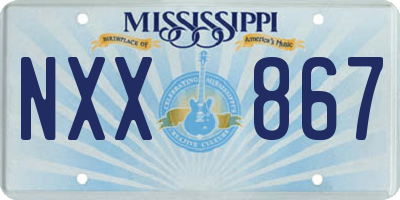 MS license plate NXX867