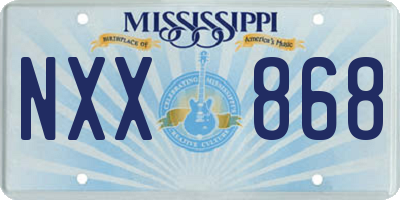 MS license plate NXX868