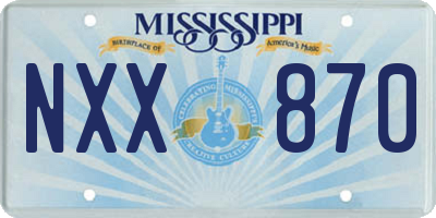 MS license plate NXX870