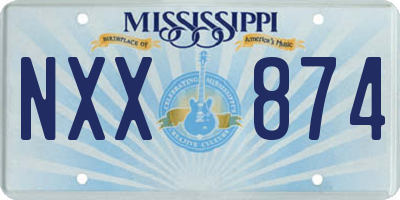 MS license plate NXX874
