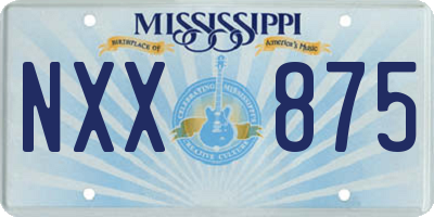 MS license plate NXX875