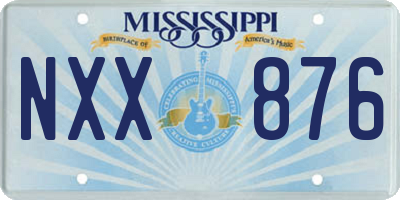 MS license plate NXX876