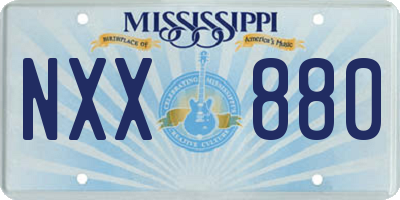 MS license plate NXX880