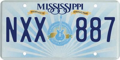 MS license plate NXX887