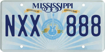 MS license plate NXX888