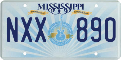 MS license plate NXX890