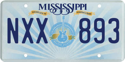 MS license plate NXX893