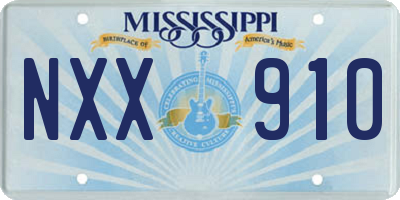 MS license plate NXX910
