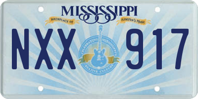 MS license plate NXX917