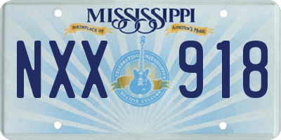 MS license plate NXX918