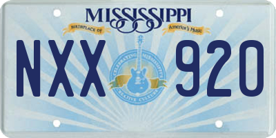 MS license plate NXX920