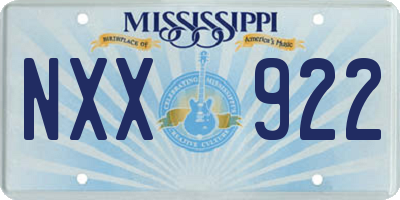 MS license plate NXX922