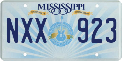 MS license plate NXX923