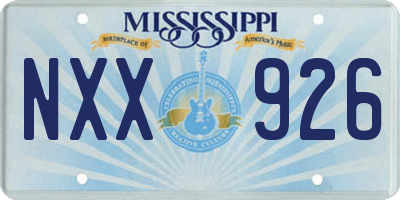 MS license plate NXX926