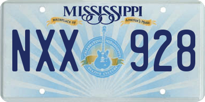 MS license plate NXX928