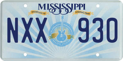 MS license plate NXX930
