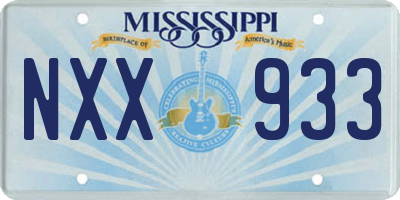 MS license plate NXX933