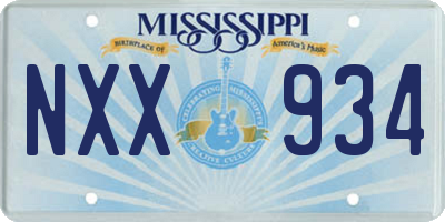 MS license plate NXX934